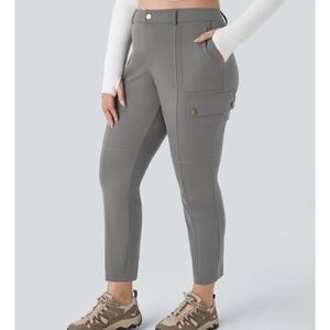 HALARA Women's Gray Ankle Cargo Pants